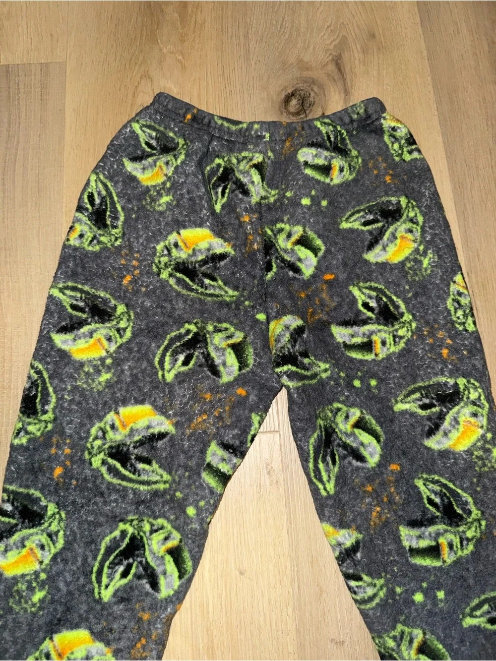 Kids Gray Fleece Jogger Pants with Dinosaurs